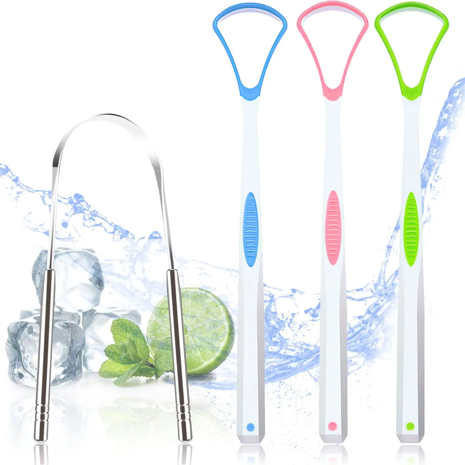 Beauty One Stainless Steel Ushaped Tongue Scraper Oral Care Medical