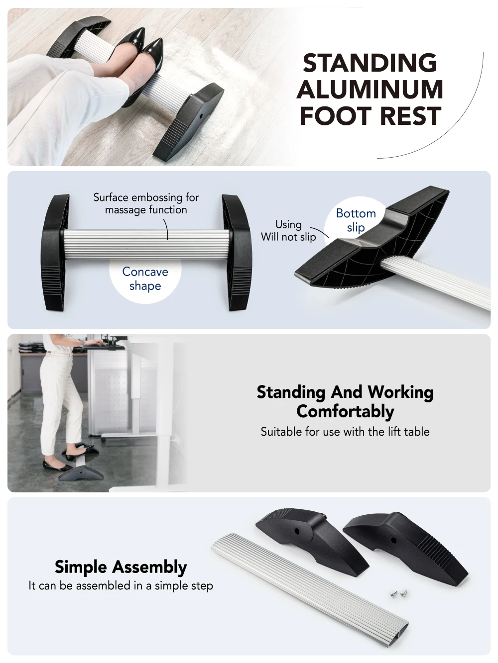 Ergonomic Adjustable Comfortable Aluminum Rocking Footrest Aidata Buy