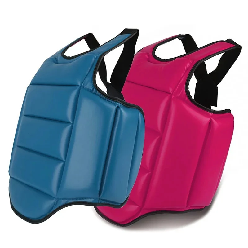 Amleso Karate Chest Protector Rib Armour PU Gift Kickboxing Training Exercise Ergonomic Design Children Adults Protection Pad L L
