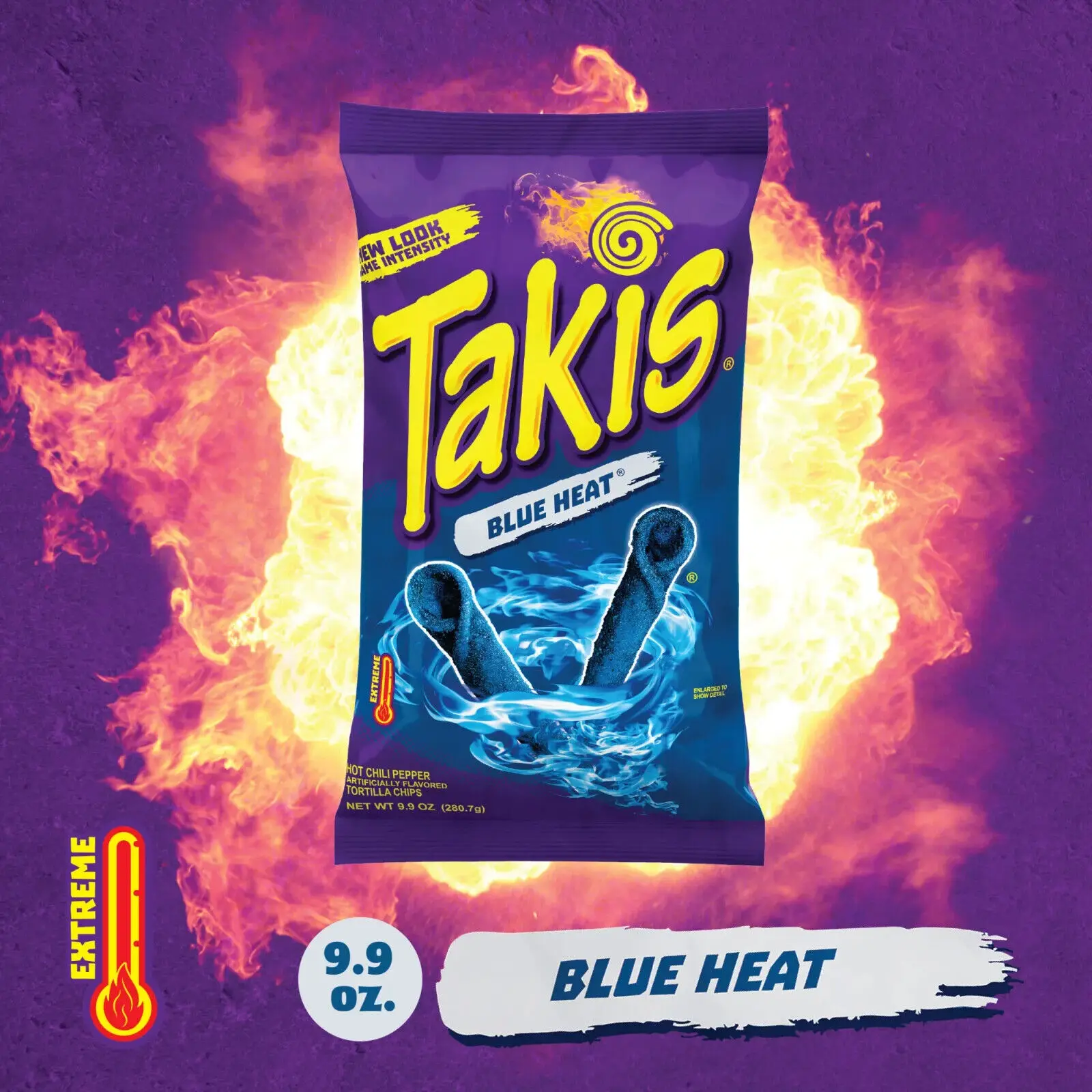 Takis Fuego Hot Chilli Crunchy Crisps Snacks Chips American Blue