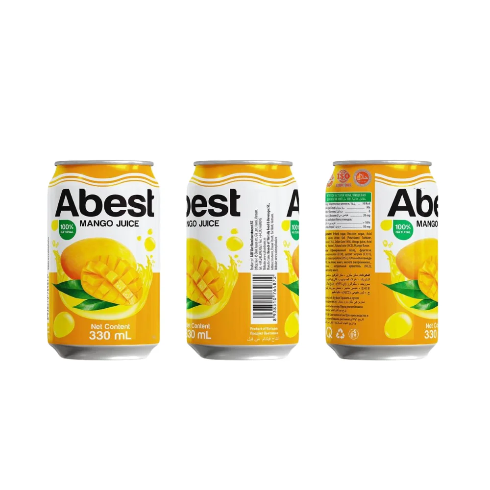 OEM ODM опции доступны свежие баночки для безалкогольных напитков со вкусом манго вьетнамский поставщик премиального консервированного свежего сока