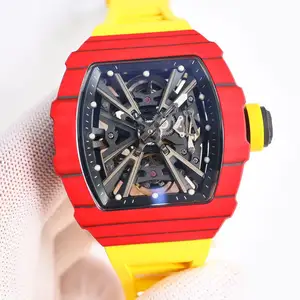 New Designer Luxury Men's Mechanical Watch Carbon Fiber case Skeletonized Waterproof Business-style Fashionable Automatic Watch