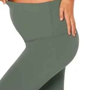 Super Soft High Waisted Maternity Yoga Gym Fitness Leggings Breathable Eco-Friendly Summer Natural Color