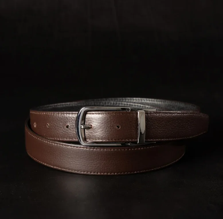 Factory Direct Sale-Full Grain Leather with Steel Buckle Direct from Pakistan Business Men Genuine leather belt good quality