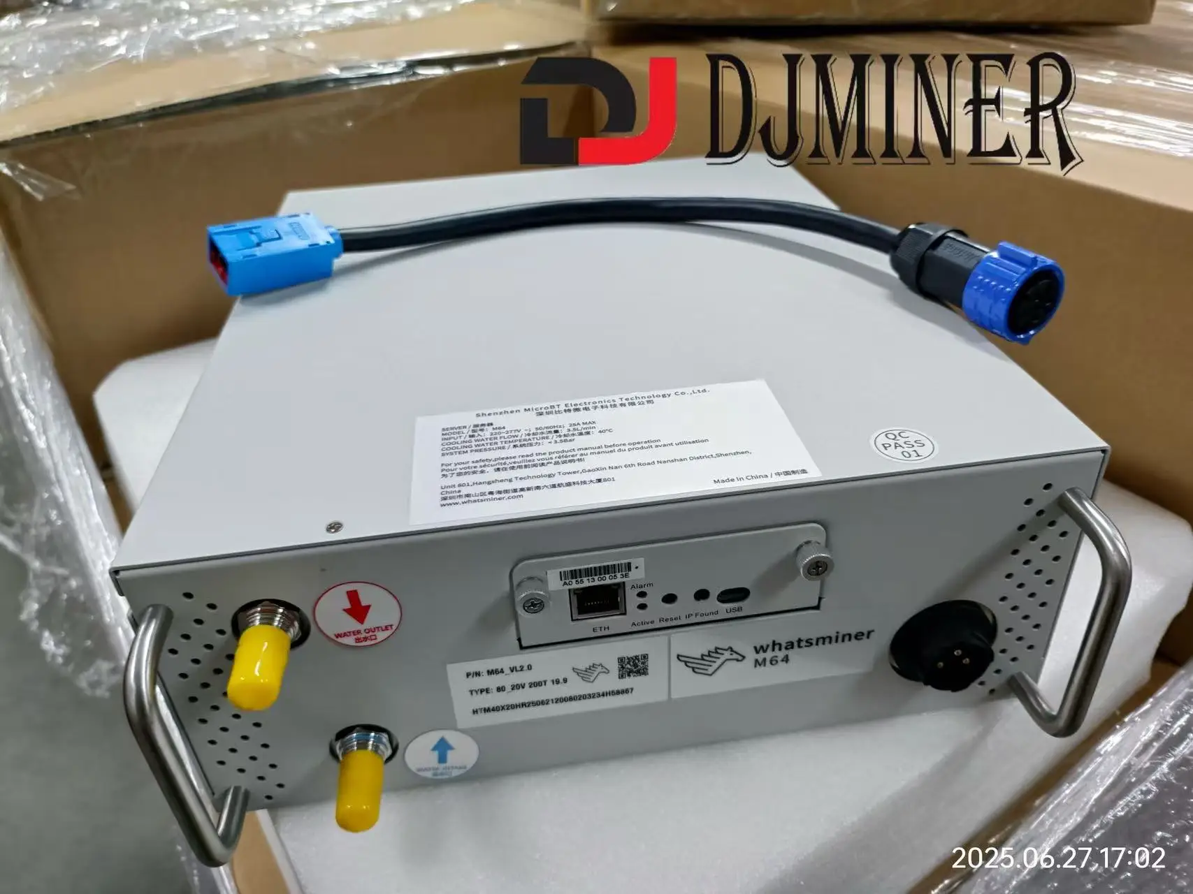 Heimgebrauch Miner Hydro Bitcoin Miner Whats miner M64 19,9 W 19W 200T Top  One Geräuscharm USA Einphasig 220V