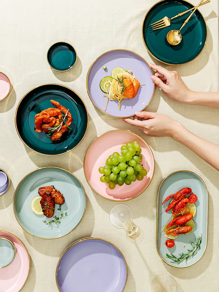 Tableware Home Used Dishes Set Plates Porcelain Ceramic Dinner Sets Plate for Restaurant Hotel manufacture