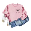 Pink sweatshirt (black font) printed on chest