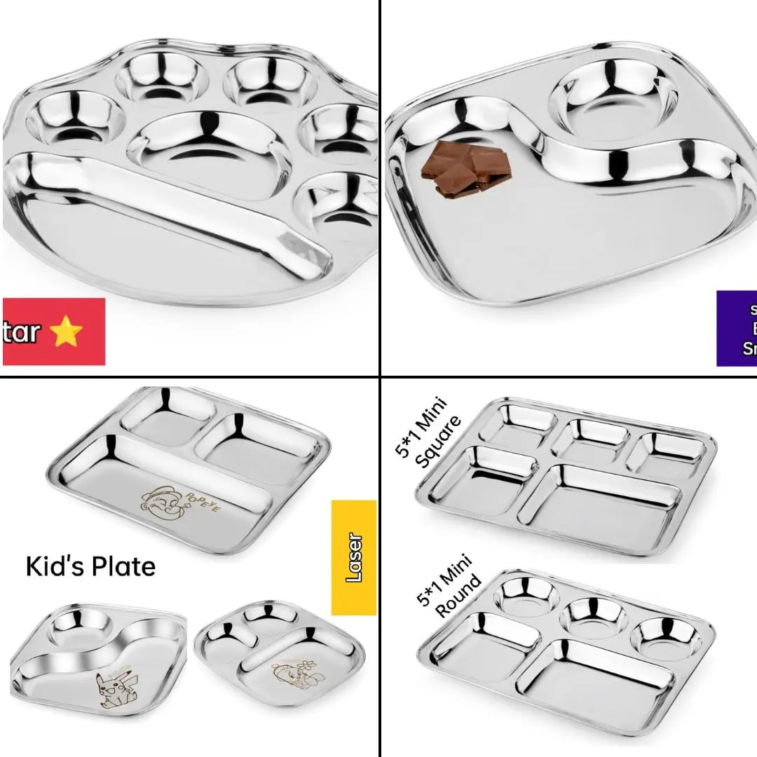 king Restaurant Serving Round Stainless Steel Compartment Catering ...