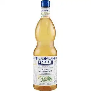 Blacksmiths Mixy Bar Elderflower Syrup 1L Floral Italian Dessert & Drink Mixer for Adding Flavor to Your Recipes