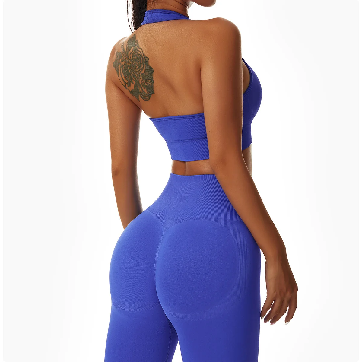 2022 NEW Sportswear Womens Scrunch Butt Leggings Shorts and Bra 4 PCS Gym Fitness Yoga Set