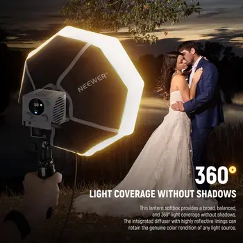 NEEWER 12"/30cm Lantern Softbox for HS60B LED Video Light, Quick Release 360 Omnidirectional Light Diffuser Mini Softbox With detail image