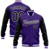 Purple Black-White Bomber