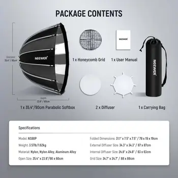 NEEWER NS55P/NS90P Parabolic Softbox detail image