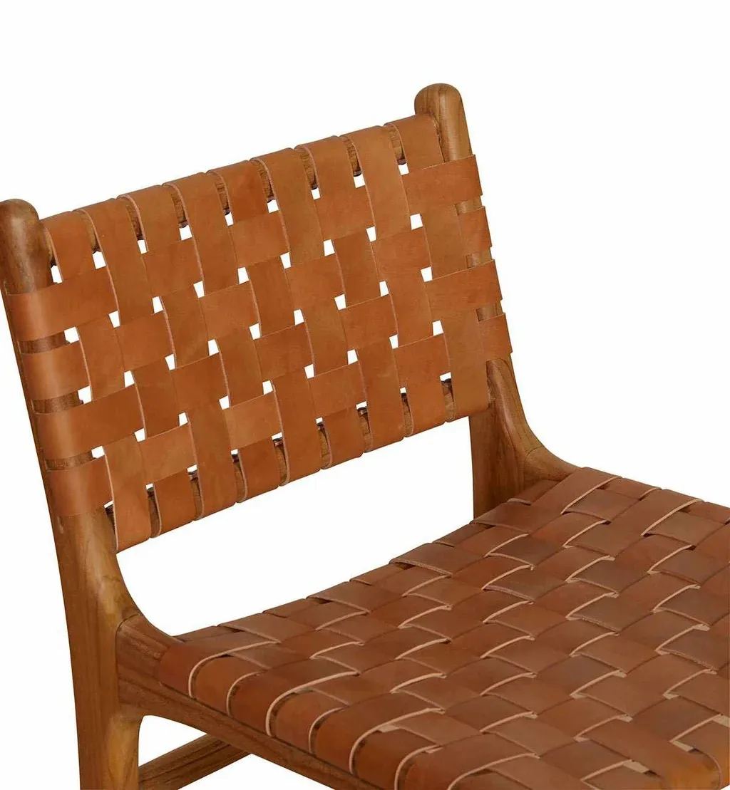 Барный стул из тика стулья натуральной коричневой коровьей кожи мебель высокого качества для