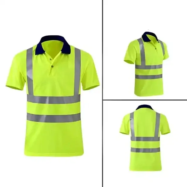 High Quality Hi Vis Reflective Safety Polo Shirts Safety Workwear Polo Tshirt For Men By
