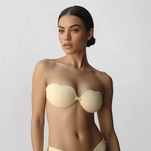 Push up Adhesive Sponge Bra Plus Size with Breathable Holes  Front Closure Strapless Bra for Women Wholesale