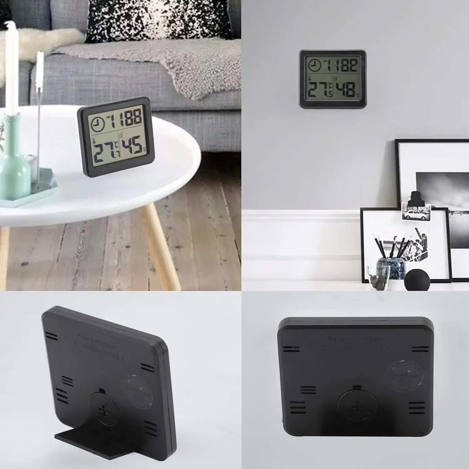 Temperature Humidity Recorder Ultrathin Digital Thermometer Sensitive Induction Hygrometer for Home Garden for Office