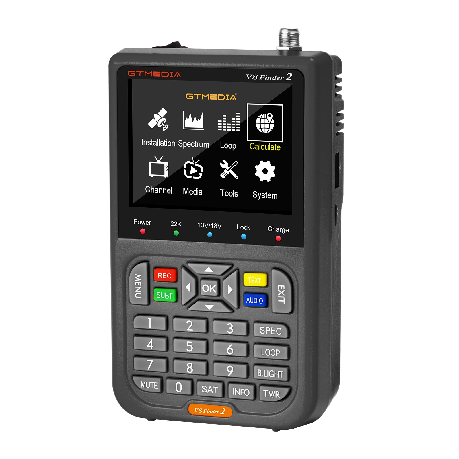 V8 FINDER 2 Digital Satellite Finder Meter 5000mAH Capacity, DVB-S/S2/S2X 3.5 Inch LCD Display 1080P HD Satfinder