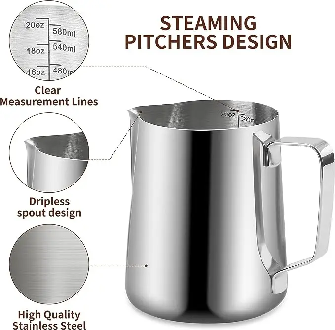 Customized Color Milk Frothing Pitcher Espresso Steaming Pitcher Milk