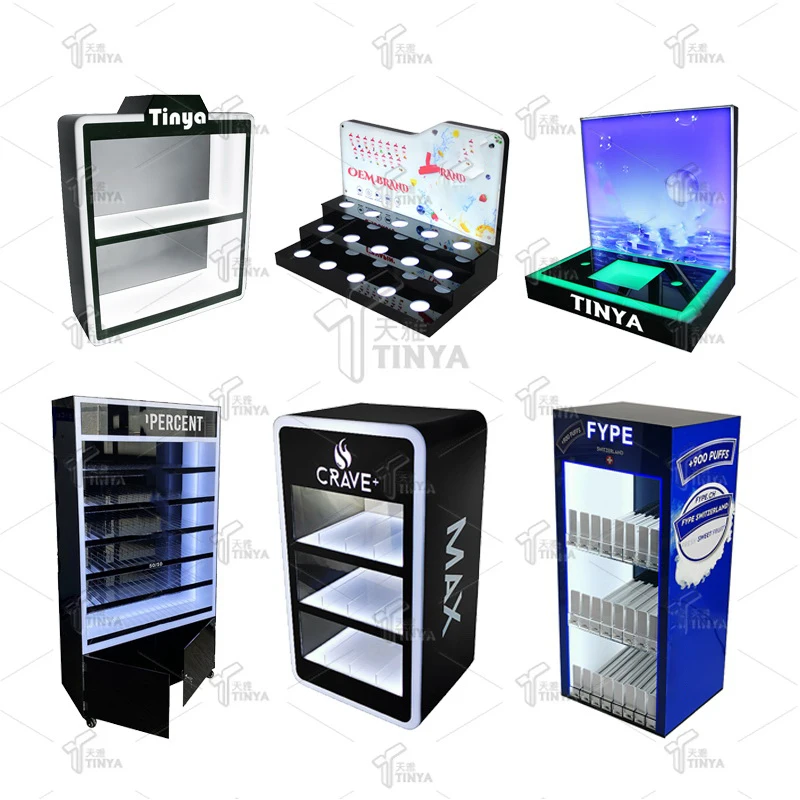 chewing tobacco display rack for sale China Manufacturing Acrylic Cigarette Display Stand Cabinet Led Countertop  Snuff showcase Chewing Tobacco Display Rack