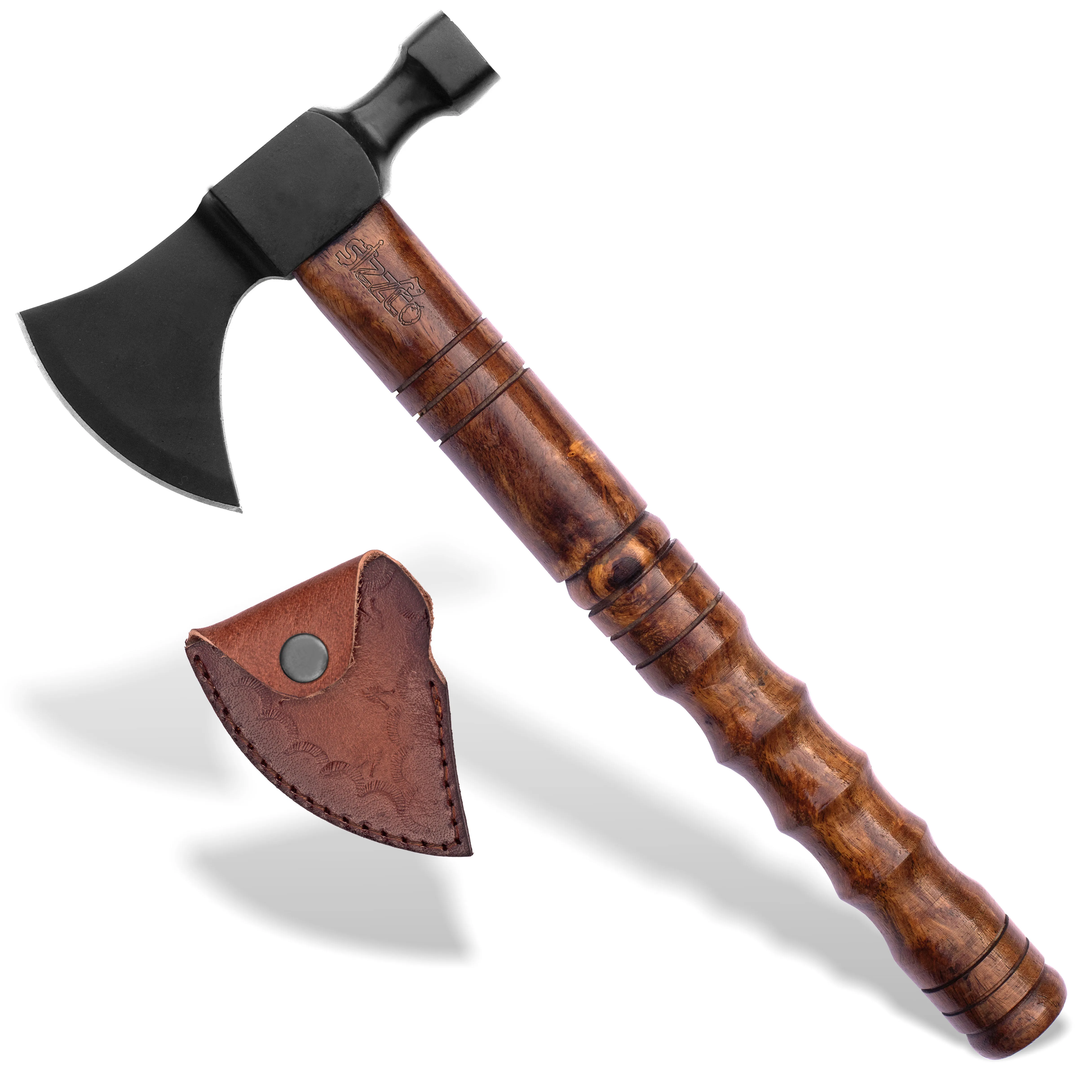 Custom Gift Forged Carbon Steel Viking Style Bearded Axe Rosewood Shaft  Pipe Tomahawk LARP Axe, Best Gift Premium Leather Sheath| Alibaba.com