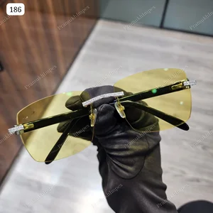 High Quality Transparent Yellow Anti-Reflective VVS Moissanite Sunglasses Men Night Vision Square Luxurious Fashion UV