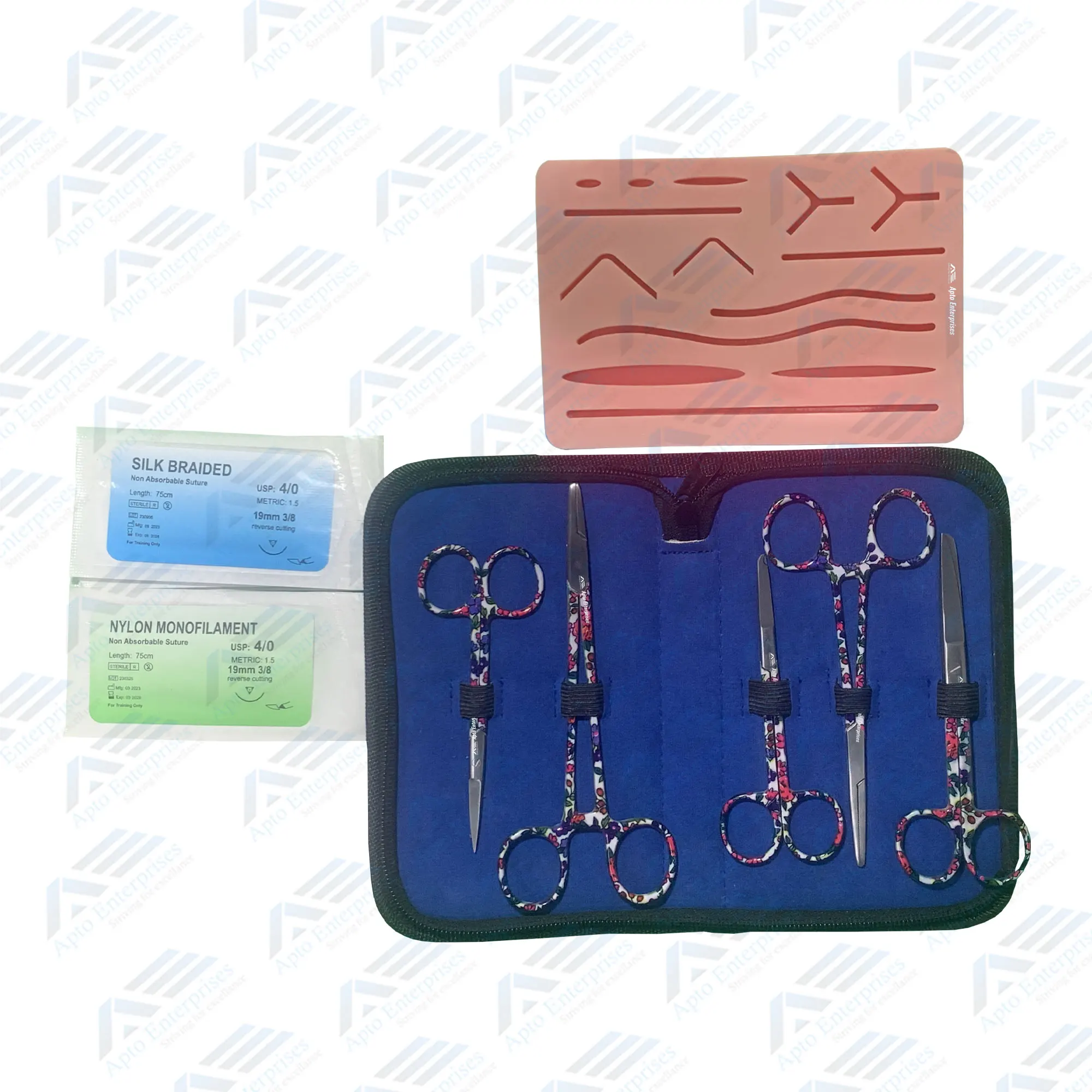 Labelled Suturing Kit Surgical Suture Kit Doctor Reusable Suturing Practice Kit Suture Pad ...