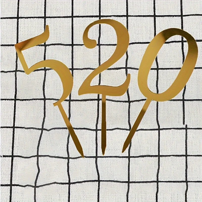 Large Size Number Cake Topper Gold Acrylic Birthday Party Anniversary ...