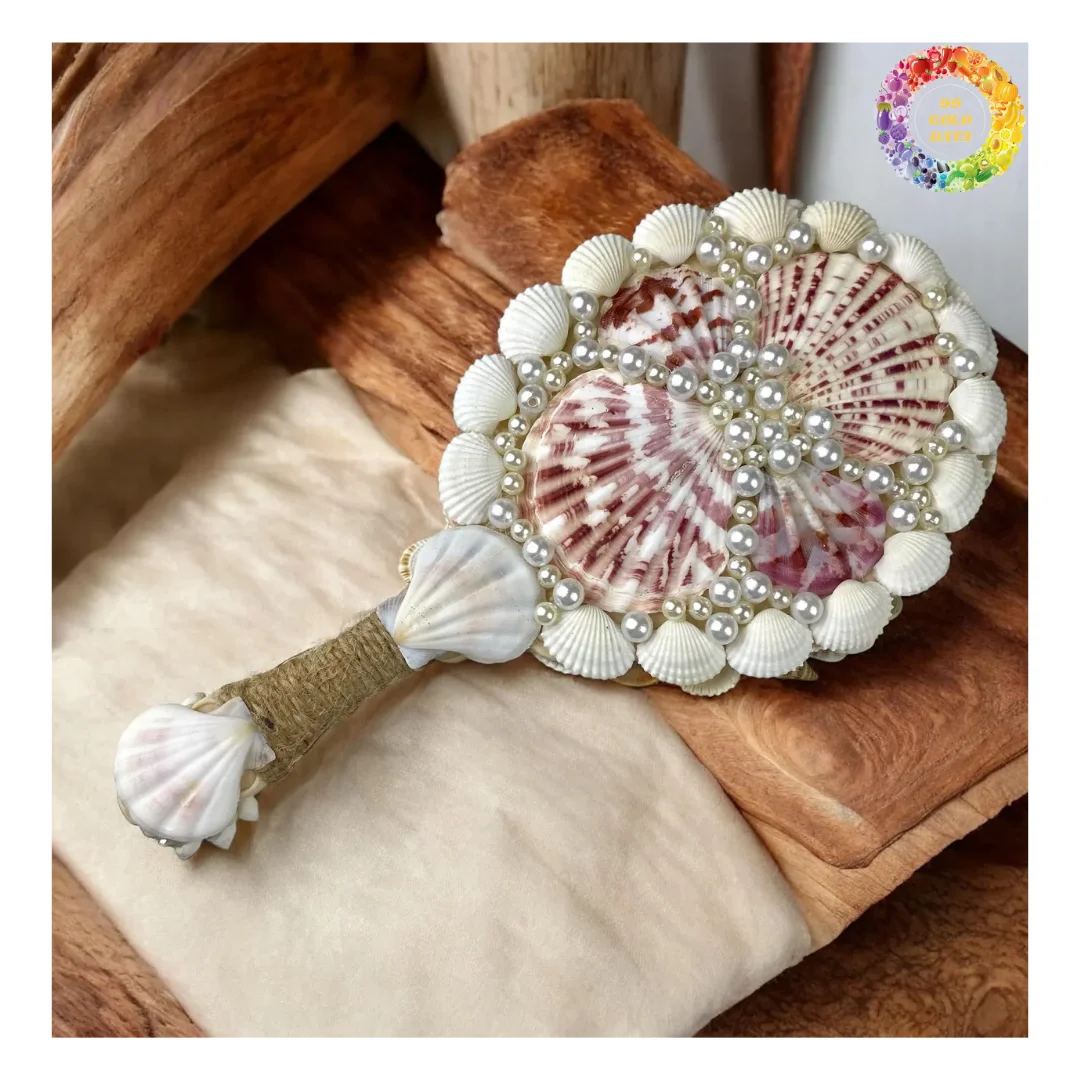 Mermaid-core Seashell Mirror by 99 Gold Data - Double Sided