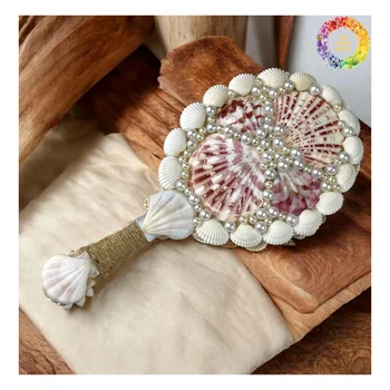 Mermaid-core Seashell Mirror by 99 Gold Data - Double Sided