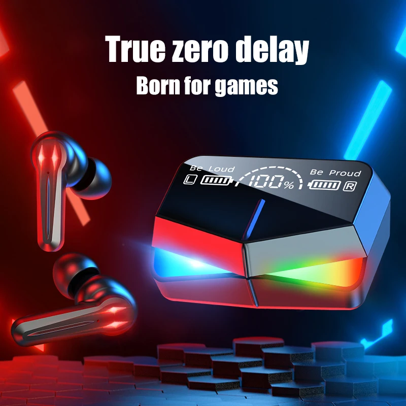Лидер продаж на Amazon, Классные модные зеркальные беспроводные Игровые наушники с дисплеем на аккумуляторе M28, Tws наушники, спортивные наушники-вкладыши для мобильного телефона