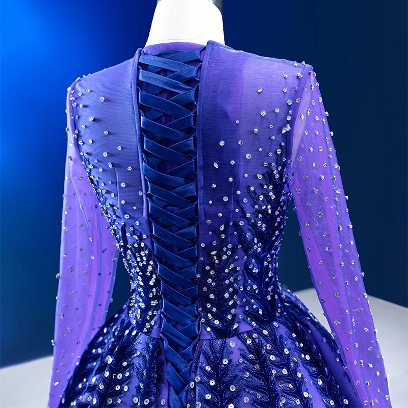 Elegant Long Sleeve Lavender Sequined Evening Gown | 2022 Prom Dress for Women | Plus Size Available Elegant Long Sleeve Lavender Sequined Evening Gown | 2022 Prom Dress for Women | Plus Size Available