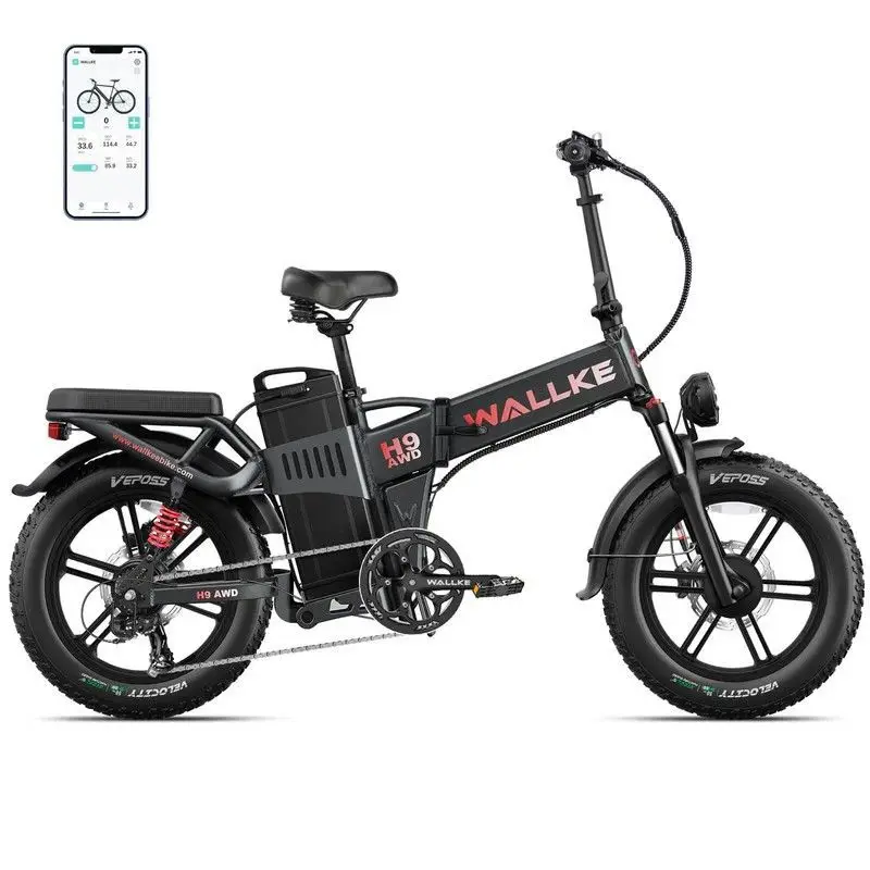 E-Bike Wallke H9 20 Zoll Elektrofahrrad für Erwachsene mit 48V 40Ah 60Ah Akku
