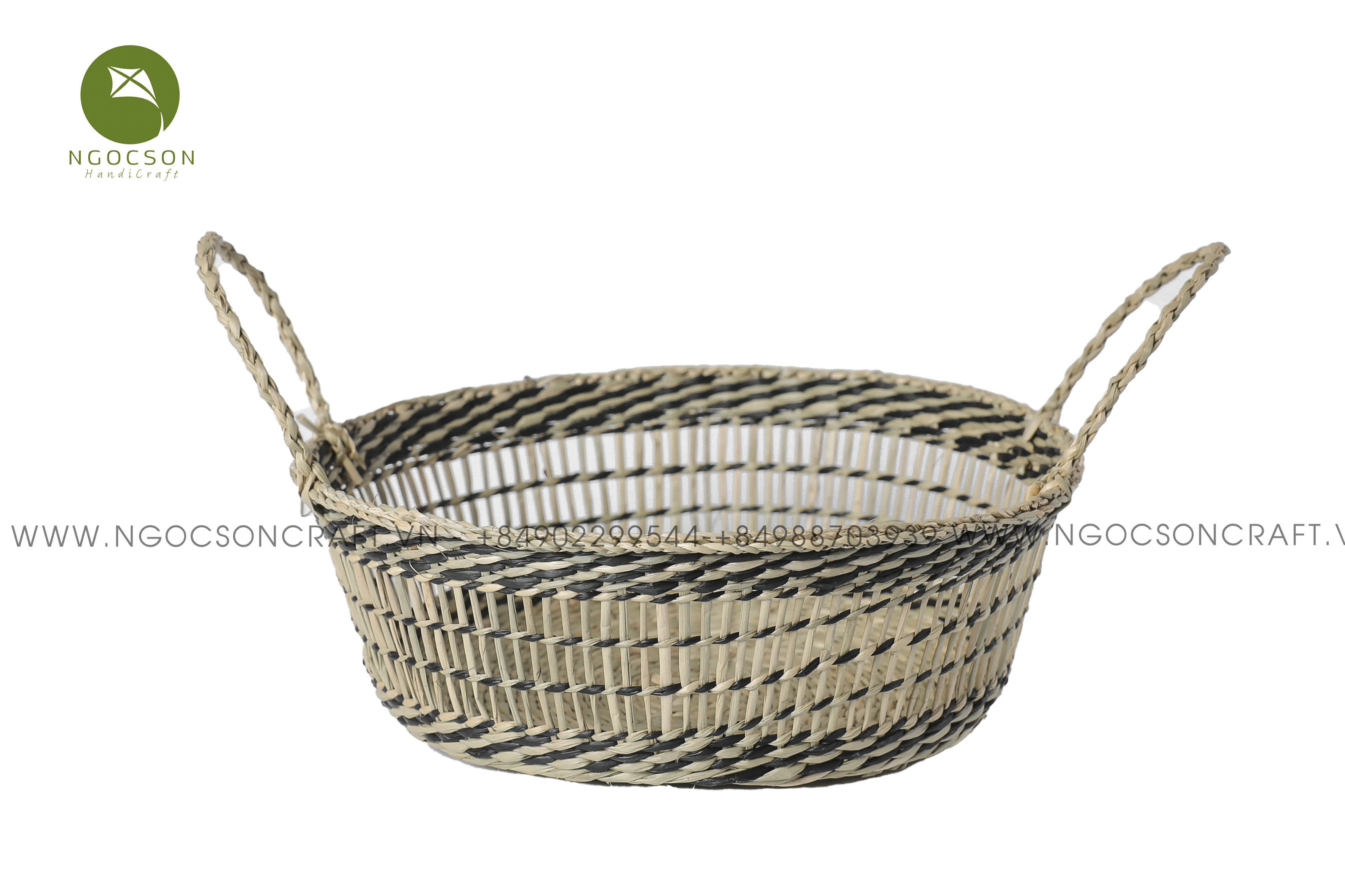 2024 Seagrass Basket With Two Handles Wholesale Traditional Handwoven