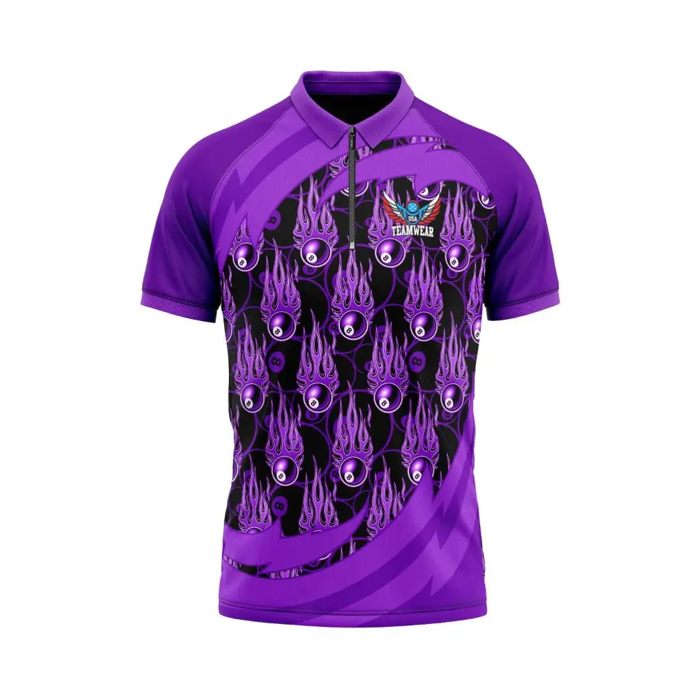 High Quality Snooker Jersey Sublimation Printing Jersey Man Polo T-shirts Billiard Team Billiard Dye Snooker Jersey