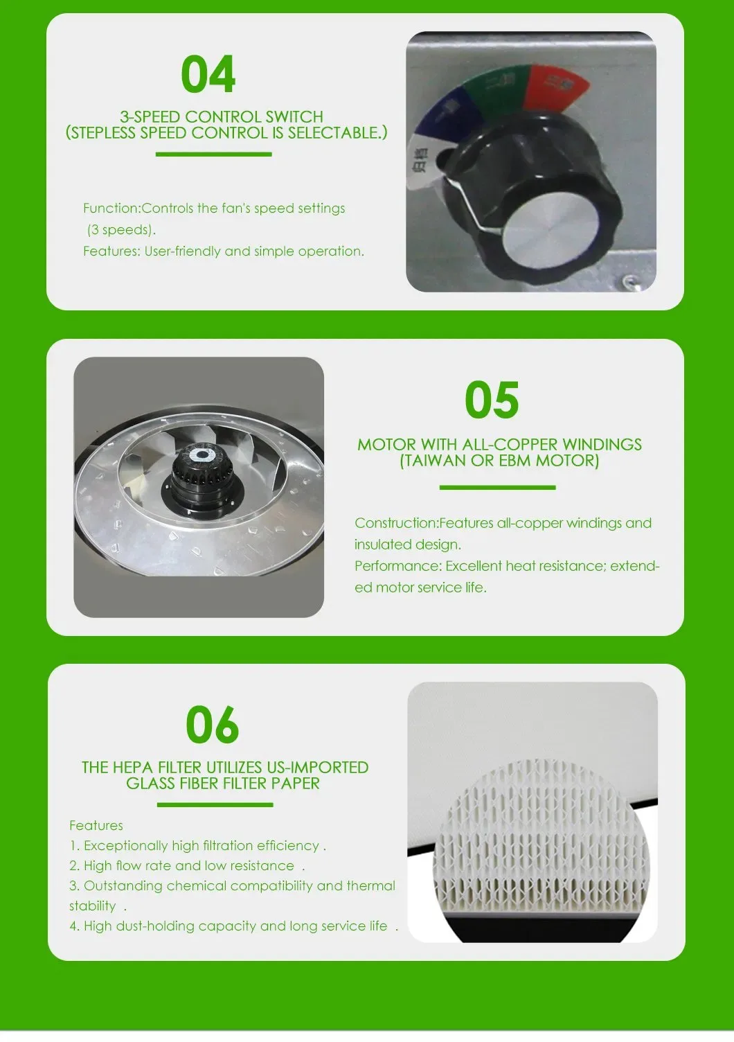 Hepa Fan, H14, FFU, 99.995% - detail 6