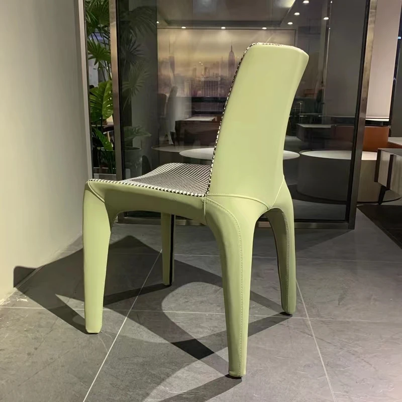 Минималистичный тканевый кожаный стул в скандинавском стиле для ресторана дома столовой обеденный из массива дерева