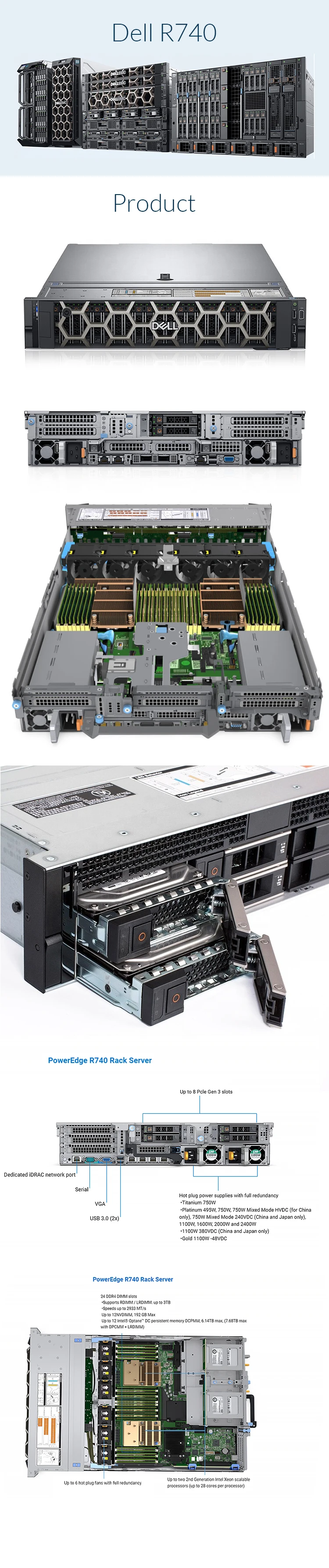 Dell EMC PowerEdge Server 3.5" HDD Tray Caddy – Compatible With R640, R940, R740, R740xd LFF Servers (Gen 14)