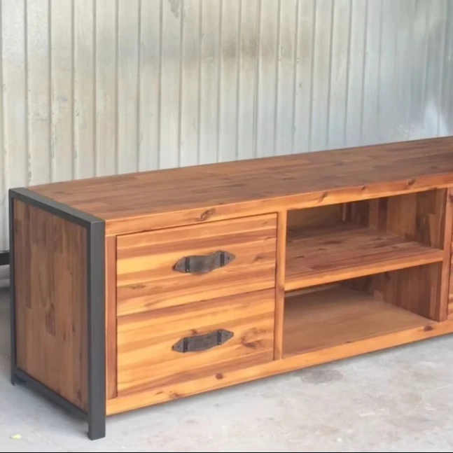 Wooden TV Unit, disassembling flat pack furniture, Vietnam manufacturer, Non-toxic water base finishing