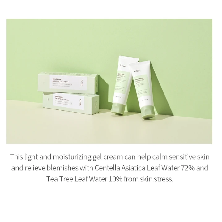 Iunik Centella Calming Gel Cream Vegan Face Moisturizer Face Cream