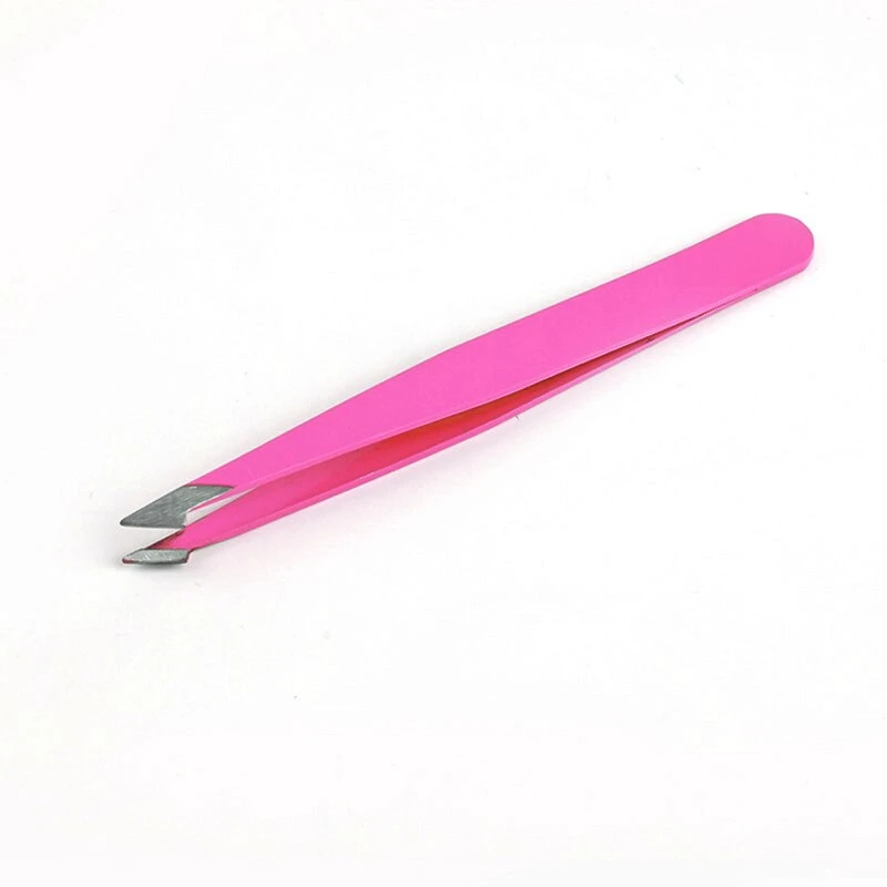 1pcs Eyebrow Hair Tweezers Stainless Steel Flat Slanted Tips Beauty ...