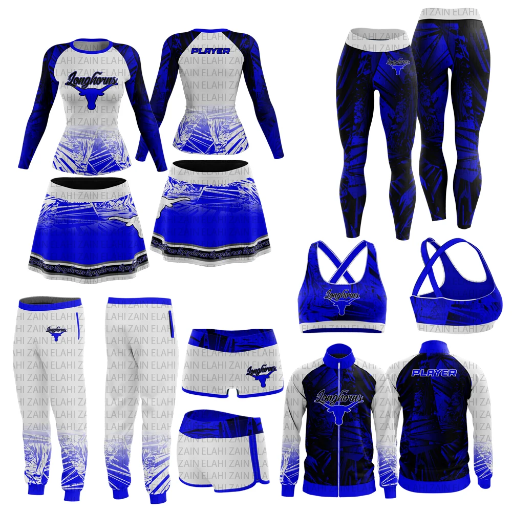 Oem Dance Team Cheer Sublimation Custom Sports Bra And Short Fitness Practice Wear Sportswear 