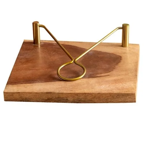 Napkin Holder, Copper Bar Belt Brown, Beechwood, Geometric