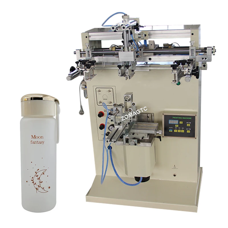 ZOMAGTC Factory Price Semi Auto  Glass Bottle Screen Printing Machine Price of Screen Printing Machine for Plastic Bottles