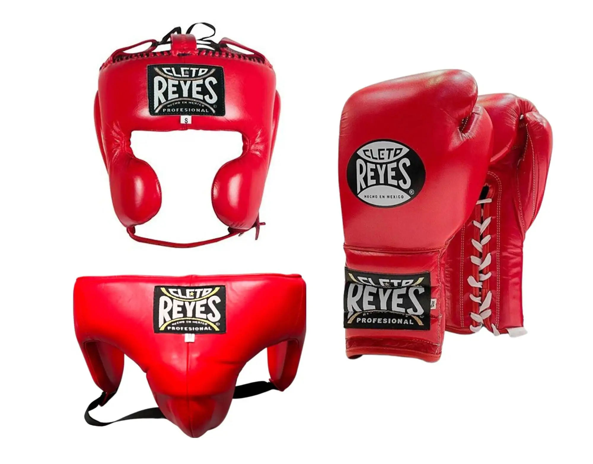Cleto Reyes Boxing Set Lace Up Gloves With Cheeks Head Guard in