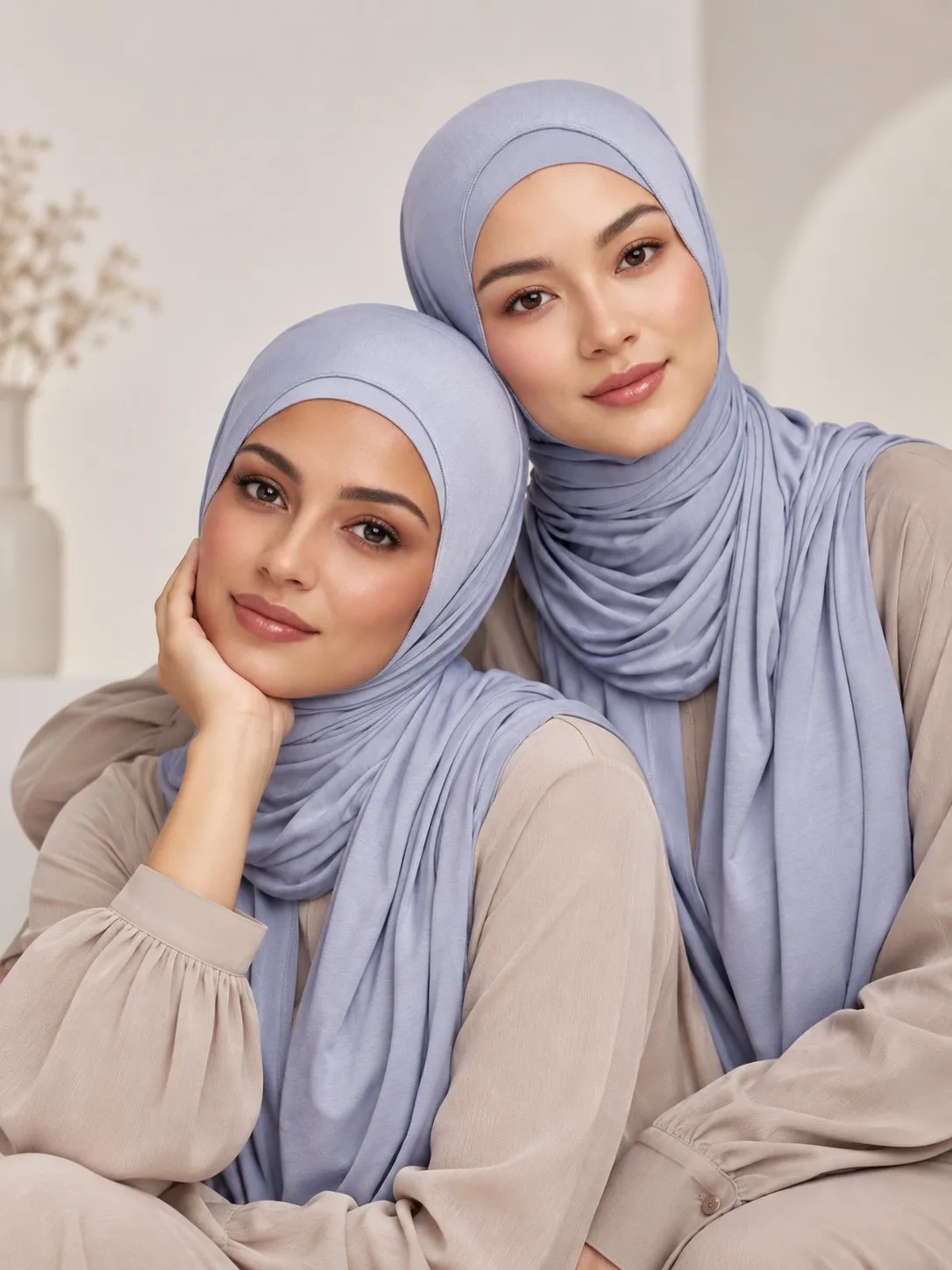 Custom Bamboo Jersey Hijab Set