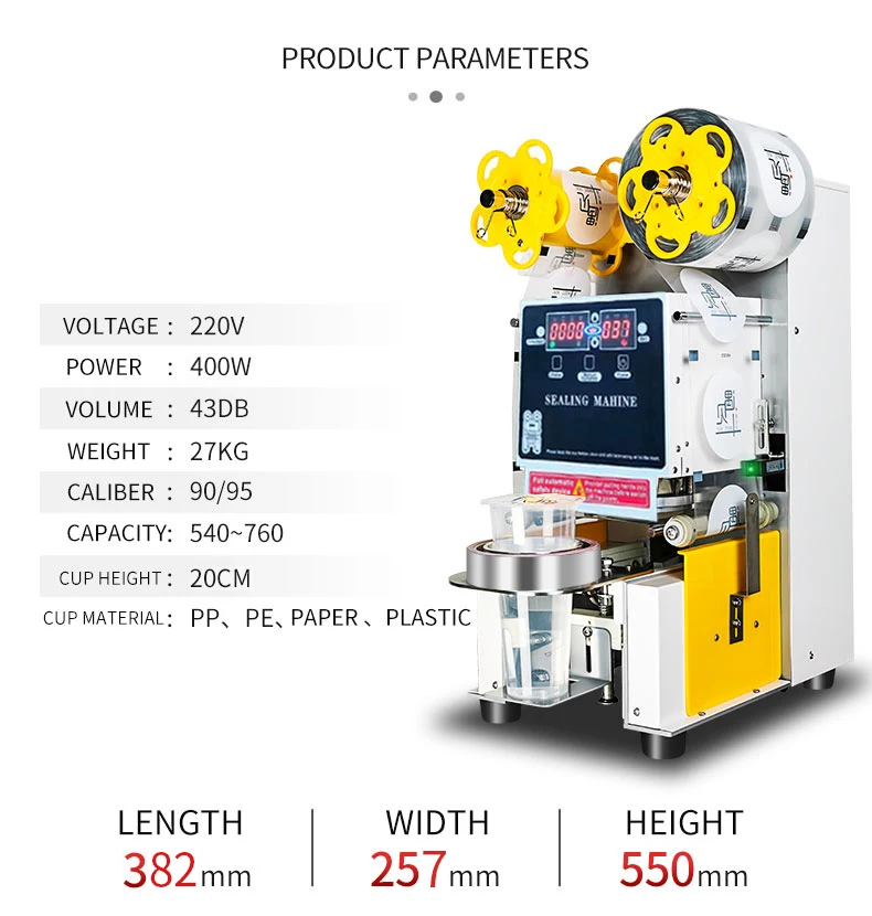 Commercial Manual Cup Sealing Machine Can Sealer Machine Packing Machine for Plastic Bags 220V Beverage Food Packaging 52mm - Image 6