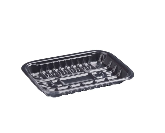 (LXD-1811)Disposable plastic tray vegetable and fruit tray takeaway box wholesale plastic packaging box  food container