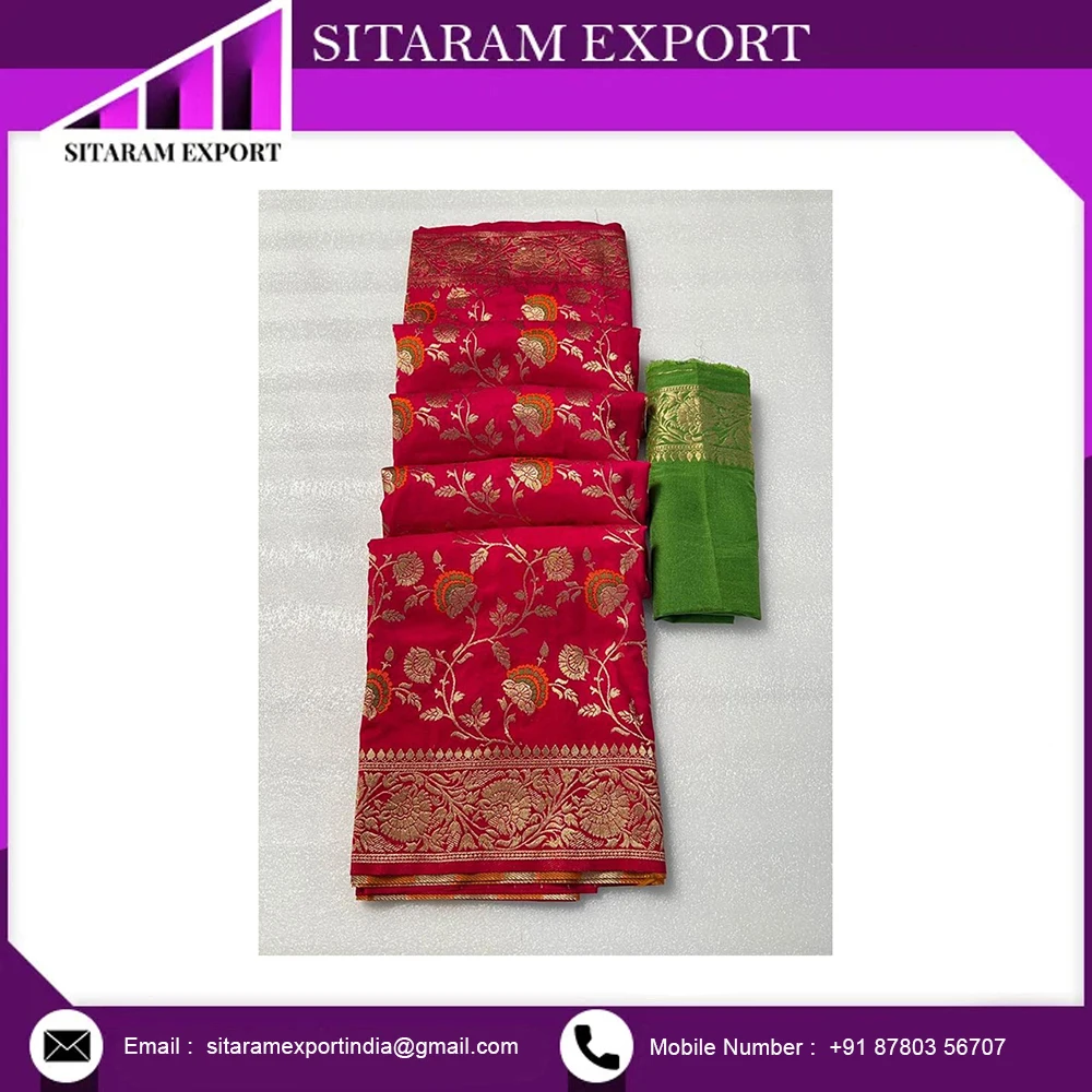 Khadi  georgette  saree  with blouse  piece