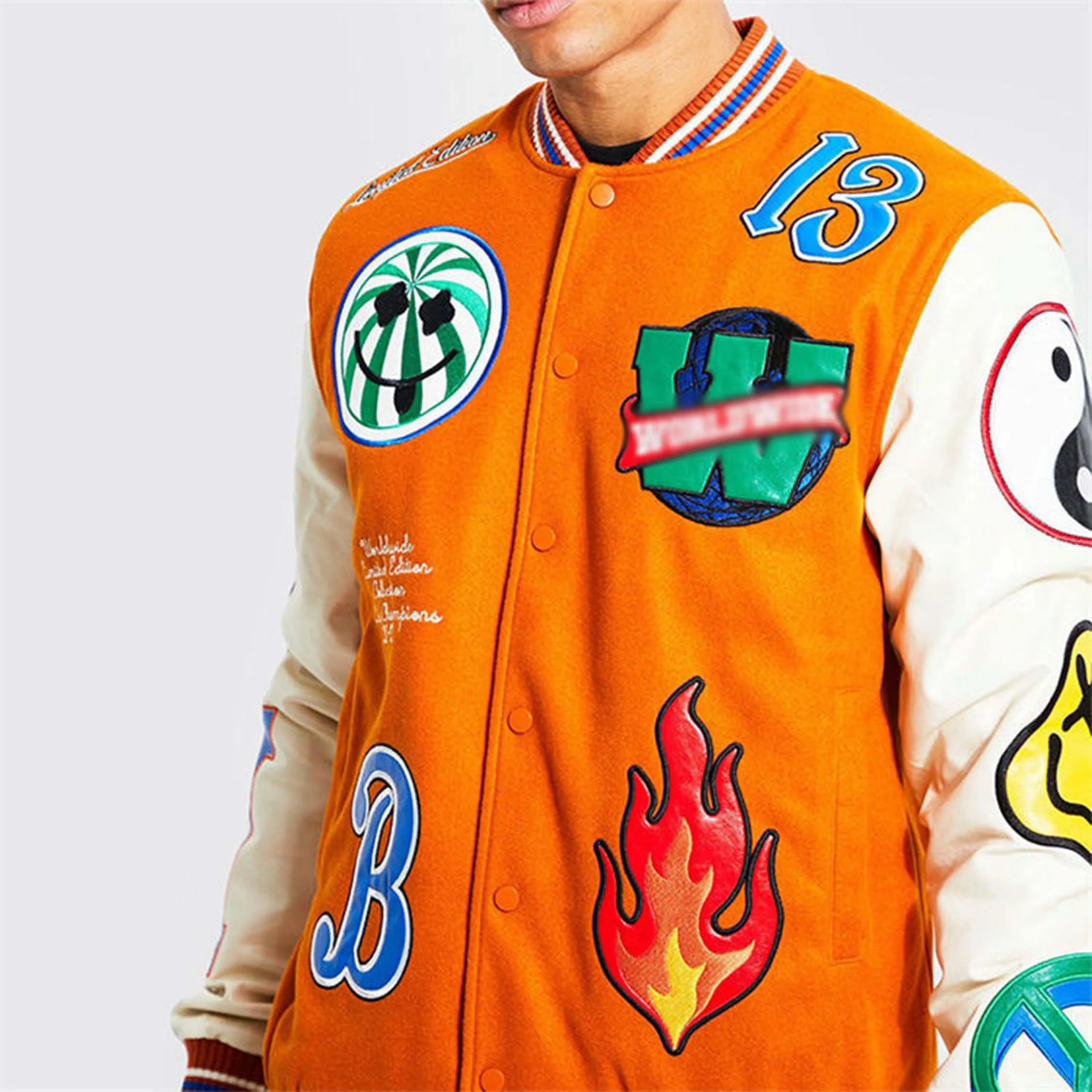 Newly Designed College Student Varsity Jacket for Men Winter Wool Fabric with Hooded Letterman Style Embroidered Chenille